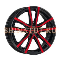 Milano 6,5\R16 5*112 ET45 d76 Black and Red [F6560MIBR45VK2]
